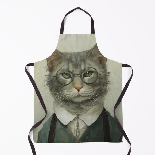 Item preview, Grey Cat Wearing Spectacles designed and sold by whitecat23.