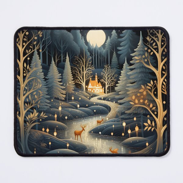Item preview, enchanting christmas forest print designed and sold by dcrc.