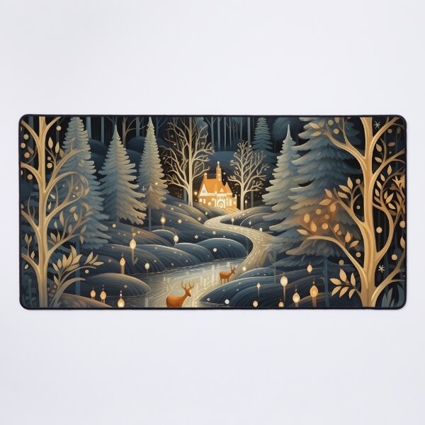Item preview, enchanting christmas forest print designed and sold by dcrc.
