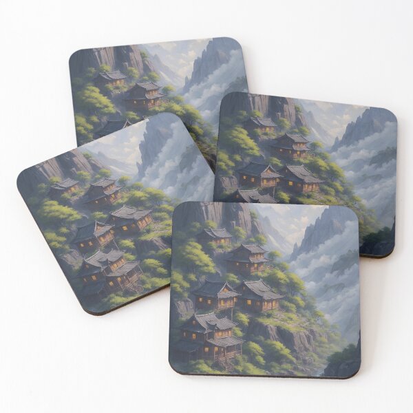 Item preview, Small Asian houses in the mountains designed and sold by DkTinou.