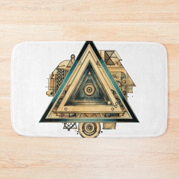 Item preview, A vintage artistic-style triangle adorned with intricate geometric hand-drawn patterns. designed and sold by LittleOF Arty.