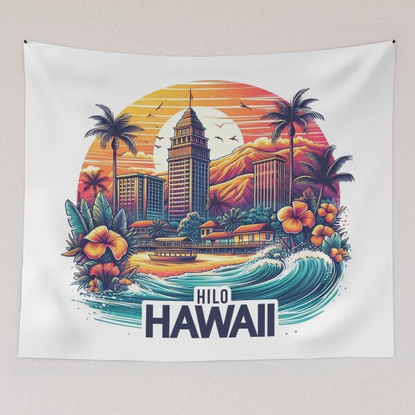 Item preview, Hilo, Hawaii, Ilustración de acuarela designed and sold by PaintMeWorld.