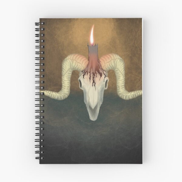 Item preview, Goat skull candle art print. designed and sold by Sheletor.