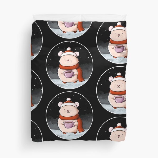 Lindo hámster en invierno Funda nórdica