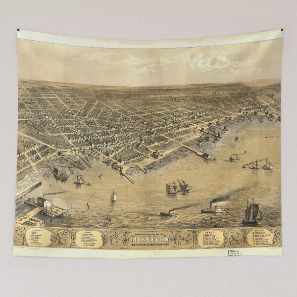 Item preview, Muskegon, Michigan (1868) designed and sold by allhistory.