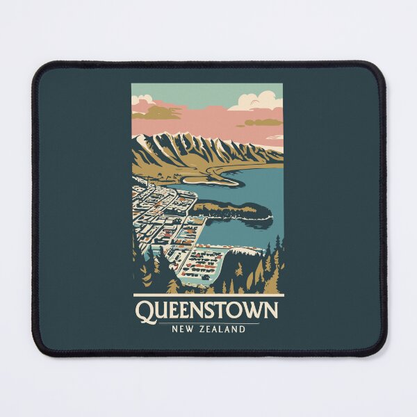 Item preview, A Vintage Travel Art of Queenstown - New Zealand  designed and sold by GoodOldVintage.