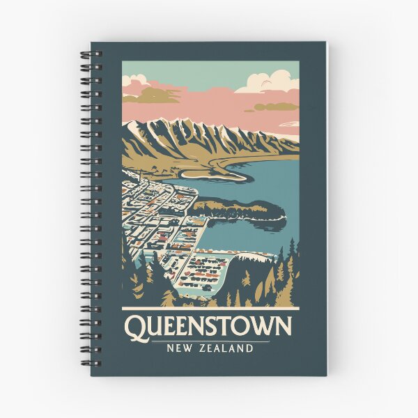 Item preview, A Vintage Travel Art of Queenstown - New Zealand  designed and sold by GoodOldVintage.