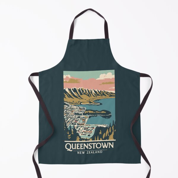 Item preview, A Vintage Travel Art of Queenstown - New Zealand  designed and sold by GoodOldVintage.