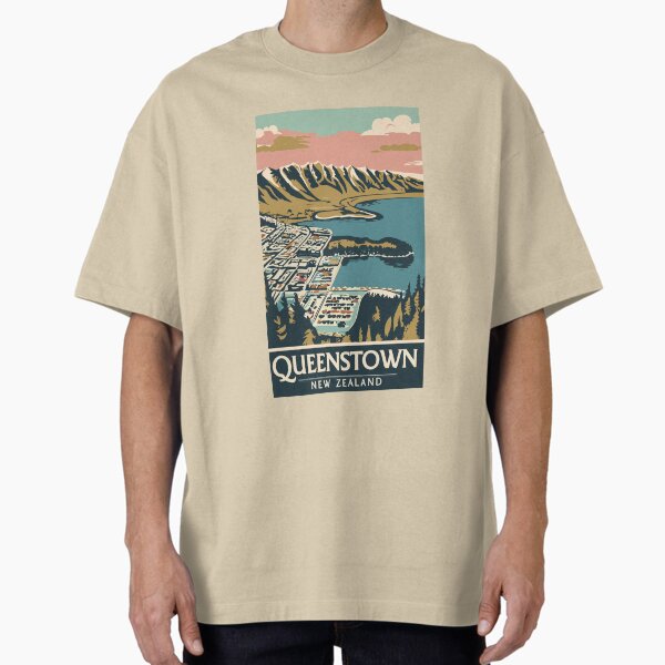Item preview, A Vintage Travel Art of Queenstown - New Zealand  designed and sold by GoodOldVintage.