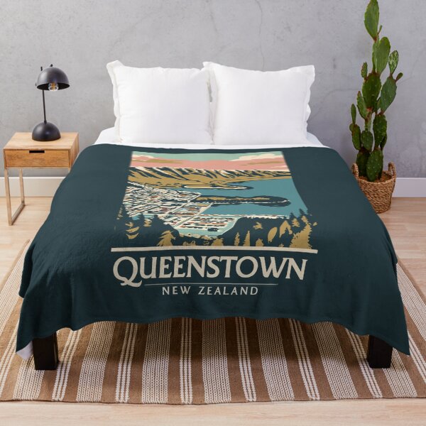 Item preview, A Vintage Travel Art of Queenstown - New Zealand  designed and sold by GoodOldVintage.