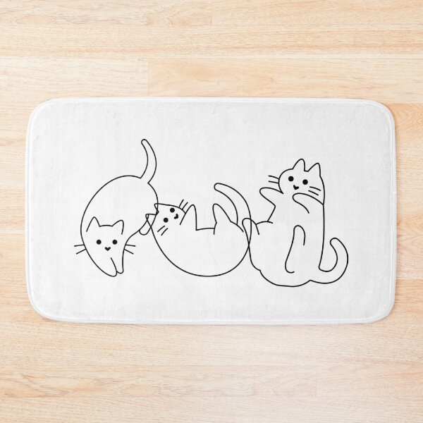 Item preview, Three cute line drawing cats designed and sold by PellSilversmith.