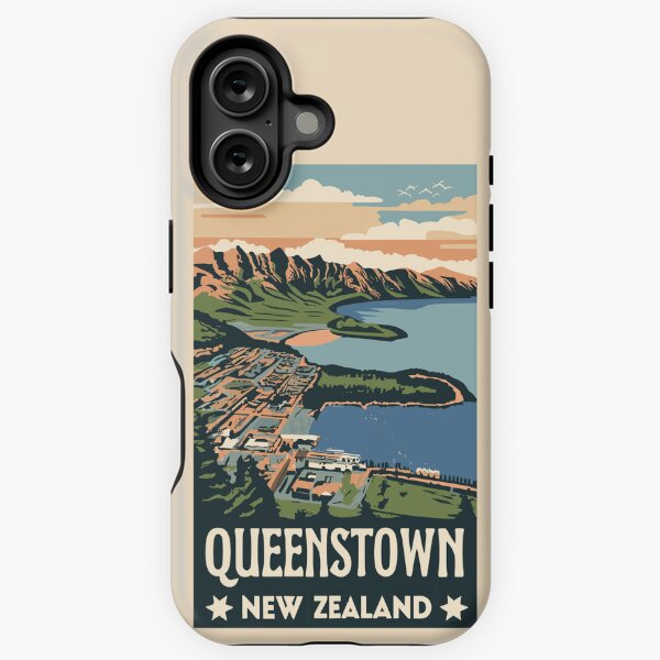 Item preview, A Vintage Travel Art of Queenstown - New Zealand  designed and sold by GoodOldVintage.