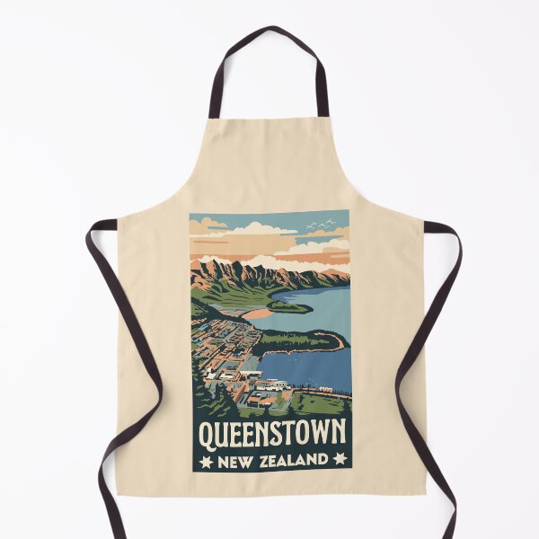 Item preview, A Vintage Travel Art of Queenstown - New Zealand  designed and sold by GoodOldVintage.