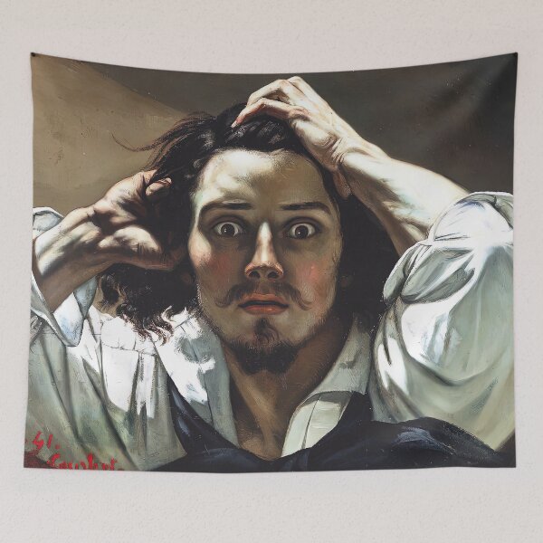Item preview, gustave courbet artwork, gustave courbet self portrait, gustave courbet paintings designed and sold by marti-oryo.