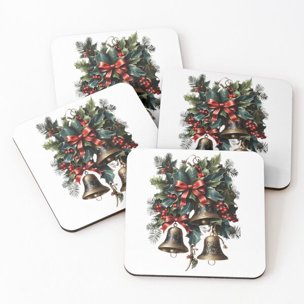 Item preview, Christmas Bells with Holly Berries designed and sold by TrendiKloset.