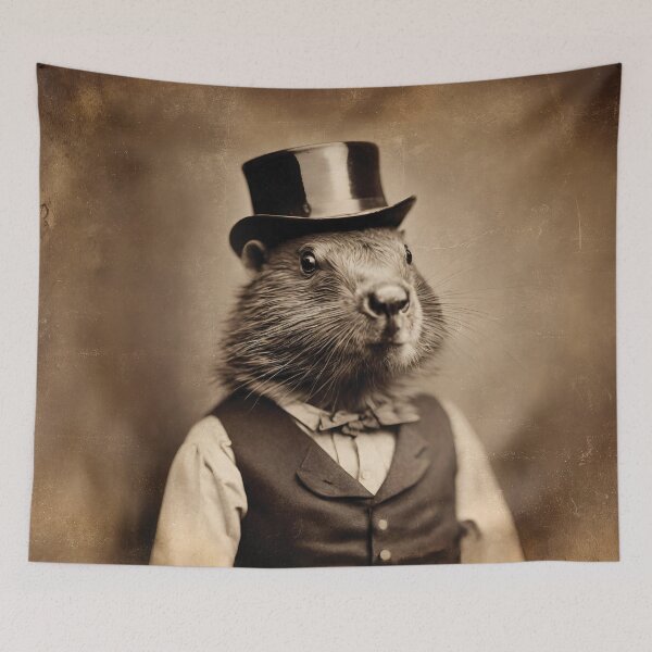 Item preview, Victorian Beaver Portrait Artistic Gift Fashion Serious Style  designed and sold by popanato.