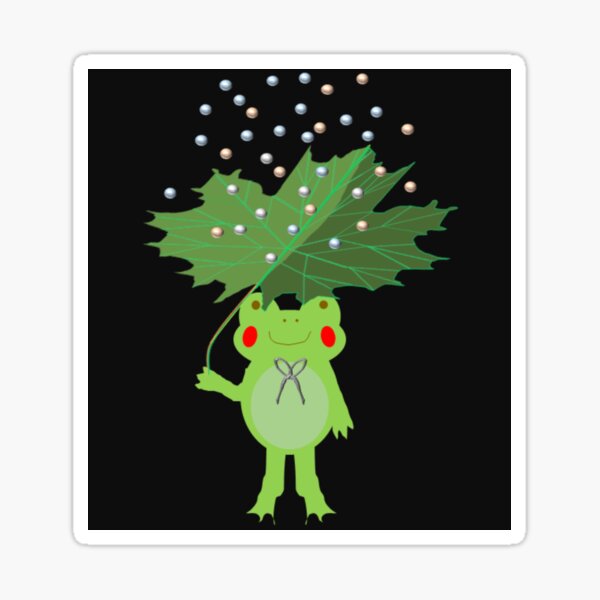 Item preview, A frog and a leaf designed and sold by MirucaDesign.