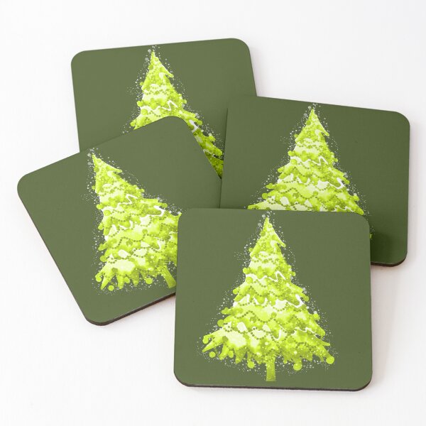 Item preview, Watercolor Christmas Tree covered in snow, light colors, vivid rotten green. designed and sold by My-fake-places.