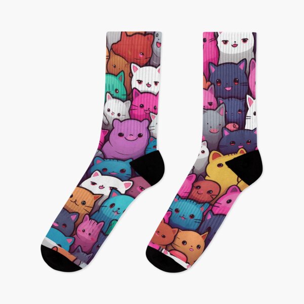 Item preview, Cat pattern design degital illustration colored many cats many colors  designed and sold by PetPalsEmporium.
