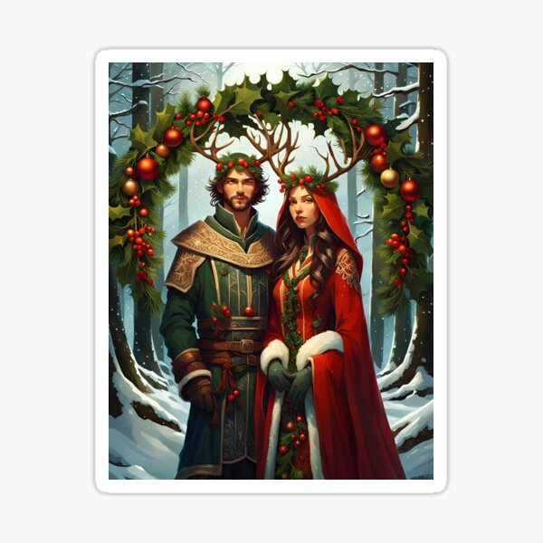 Item preview, Pagan Couple. Winter Solstice Yule. designed and sold by SoniaSarkali.
