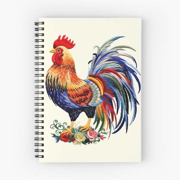 Item preview, Gallo pollo bordado cosido a mano núcleo de cabaña hilo de patrón colorido designed and sold by TankandDPS.