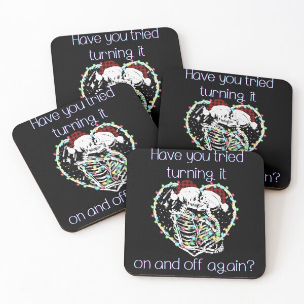 Item preview, Have you tried turning it on and off minimalistic christmas skeleton advice designed and sold by CosmicGypsy2000.