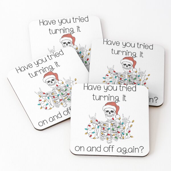 Item preview, Have you tried turning it on and off christmas lights skeleton love advice designed and sold by CosmicGypsy2000.