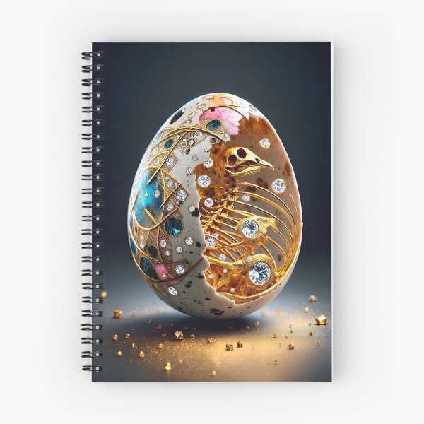 Item preview, Gold and diamond skeleton quail egg designed and sold by AI-Pi-art.