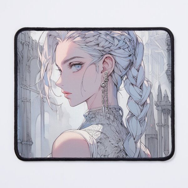 Item preview, Regal Gray White Neo-Victorian Cathedral Anime Girl designed and sold by bubblegoth.