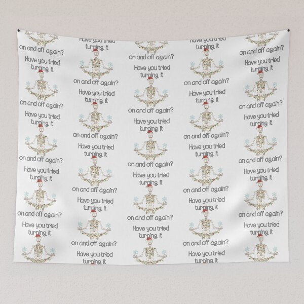 Item preview,  Have you tried turning it on and off christmas yoga skeleton love advice designed and sold by CosmicGypsy2000.