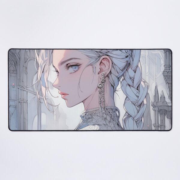 Item preview, Regal Gray White Neo-Victorian Cathedral Anime Girl designed and sold by bubblegoth.