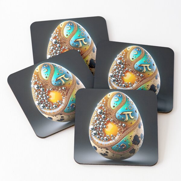 Item preview, Mercury and gold Pi quail egg designed and sold by AI-Pi-art.