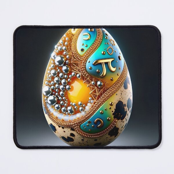 Item preview, Mercury and gold Pi quail egg designed and sold by AI-Pi-art.