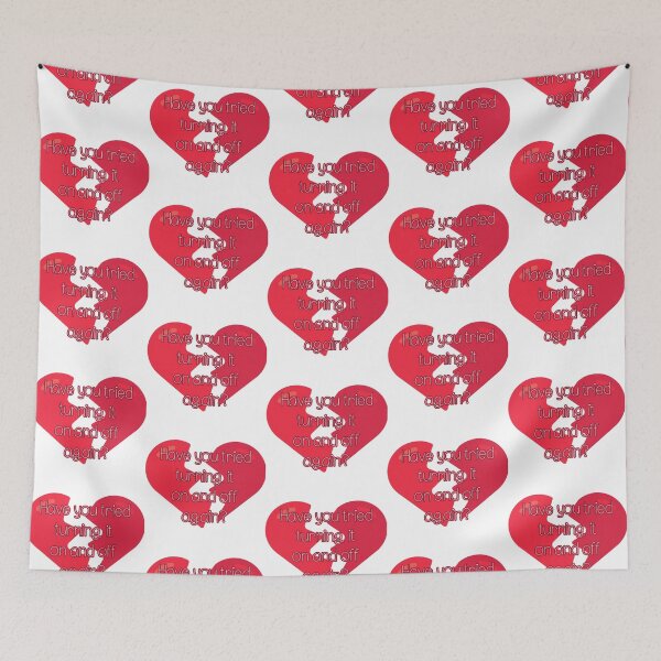 Item preview, Have you tried turning it on and off love skeleton broken heart ironic valentines designed and sold by CosmicGypsy2000.