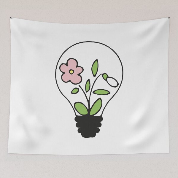 Item preview, Floral lightbulb with cute flowers - green nature energy  designed and sold by NataliaVVV.