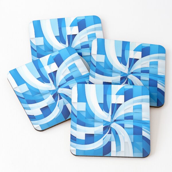 Item preview, Blue white curved pattern designed and sold by Dadziosz.