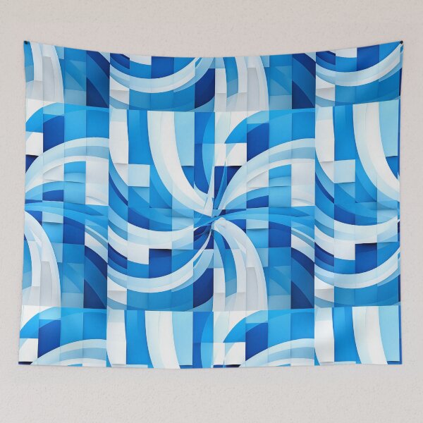 Item preview, Blue white curved pattern designed and sold by Dadziosz.