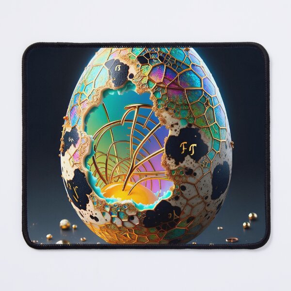 Item preview, Golden quail egg cutaway designed and sold by AI-Pi-art.