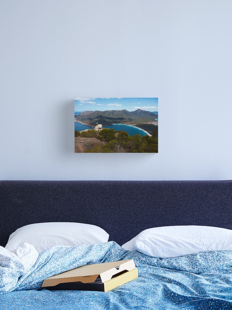 Thumbnail 2 of 3, Canvas Print, Wineglass Bay, seen from Mount Amos, Freycinet National Park, Tasmania designed and sold by roger.