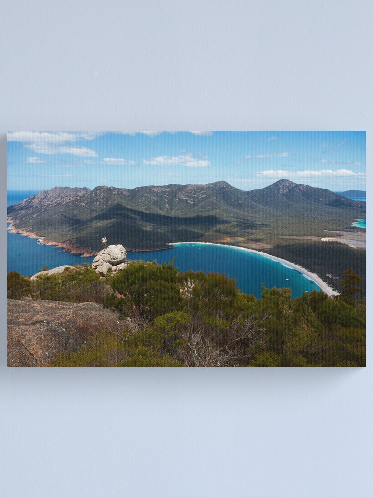 Thumbnail 1 of 3, Canvas Print, Wineglass Bay, seen from Mount Amos, Freycinet National Park, Tasmania designed and sold by roger.