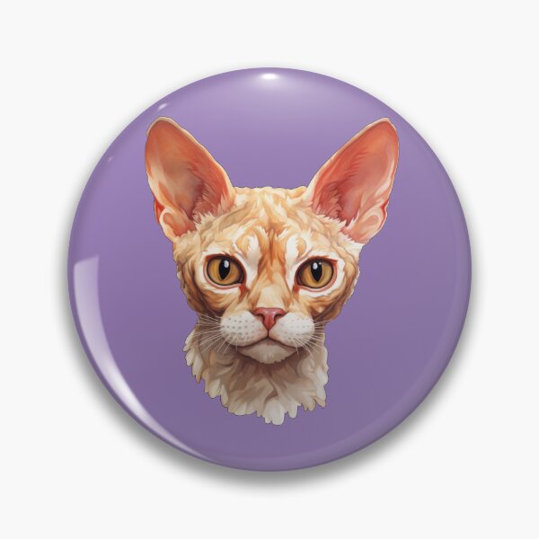 Item preview, Devon Rex Gaze Intense Frontal Portrait in Vivid Digital Art designed and sold by solrevolver.