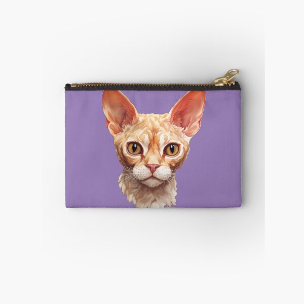 Item preview, Devon Rex Gaze Intense Frontal Portrait in Vivid Digital Art designed and sold by solrevolver.