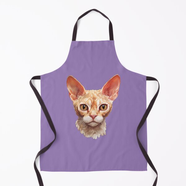 Item preview, Devon Rex Gaze Intense Frontal Portrait in Vivid Digital Art designed and sold by solrevolver.