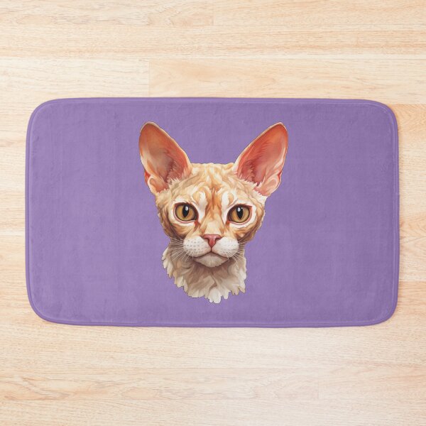 Item preview, Devon Rex Gaze Intense Frontal Portrait in Vivid Digital Art designed and sold by solrevolver.