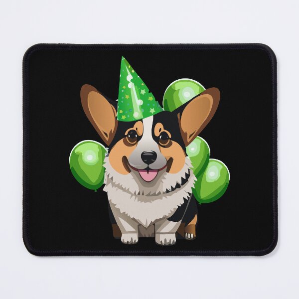 Item preview, Corgi de cumpleaños verde claro designed and sold by Corgi-at-night.