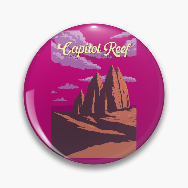 Artikelvorschau, Capitol Reef Nationalpark Illustration Reisekunst Vintage entworfen und verkauft von KrisSidDesigns.