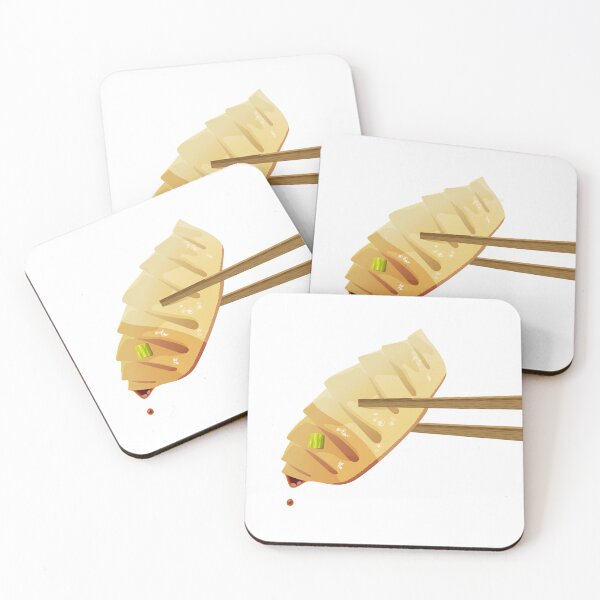 Item preview, Chopsticks holding Potsticker Dumpling with soy sauce designed and sold by The Japanese Sticker Shop.