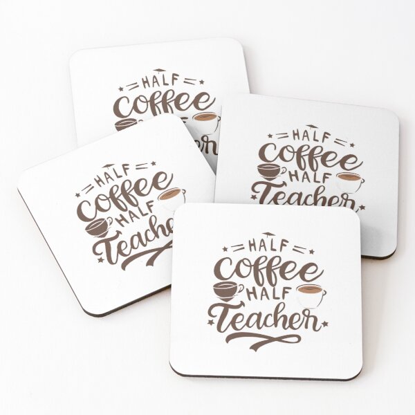 Item preview, Half Coffee Half Teacher Funny Inspirational Retro designed and sold by medbouk1.
