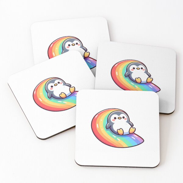 Item preview, Penguin Slide on a Colorful Rainbow designed and sold by UmbrellaStudio1.