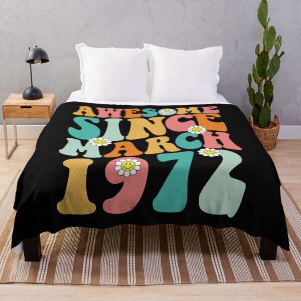 Item preview, Awesome Since March 1972 | Made In 1972 | Retro Groovy Birthday designed and sold by Christina-grich.